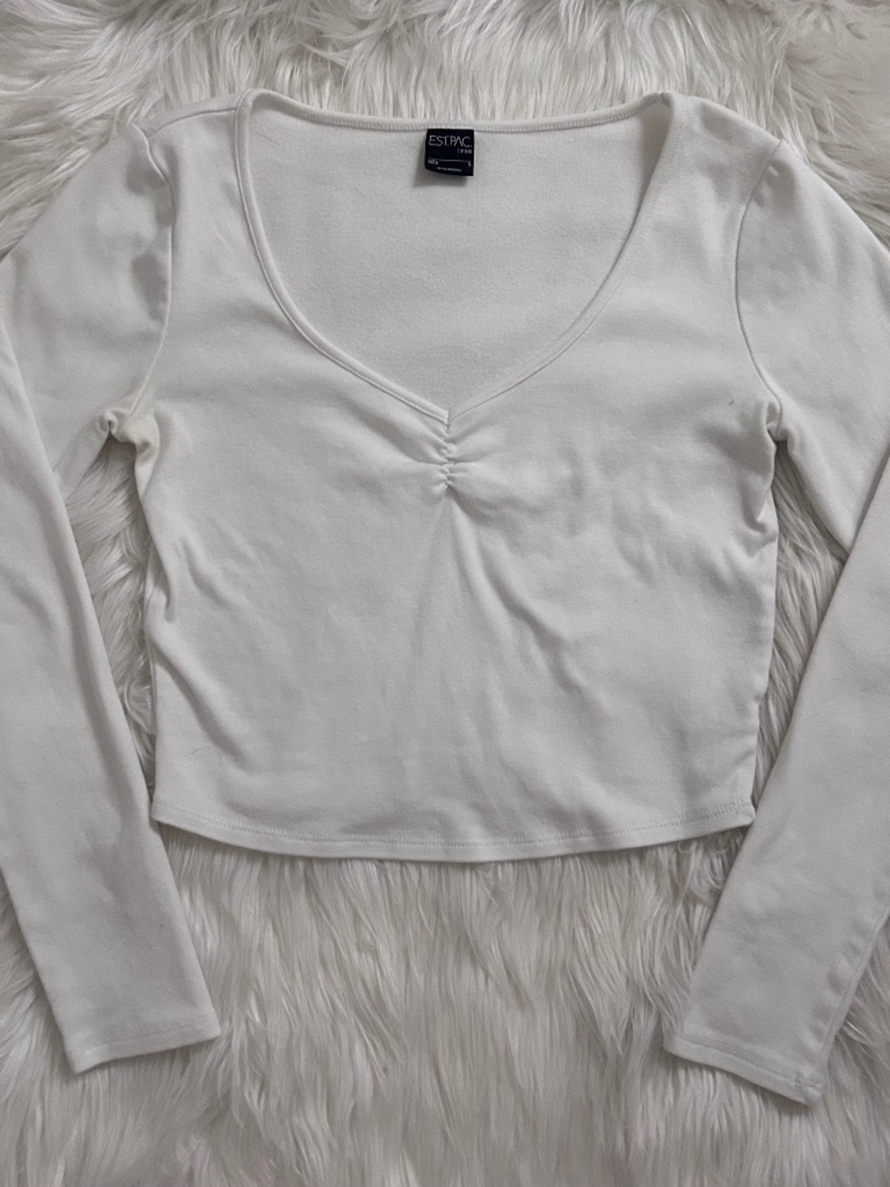 White long sleeve v-neck